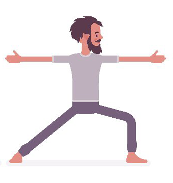 Yogi-Mann praktiziert Virabhadrasana II, Urheber: Andrei Rybalko, Quelle: https://de.123rf.com/, Ausschnitt