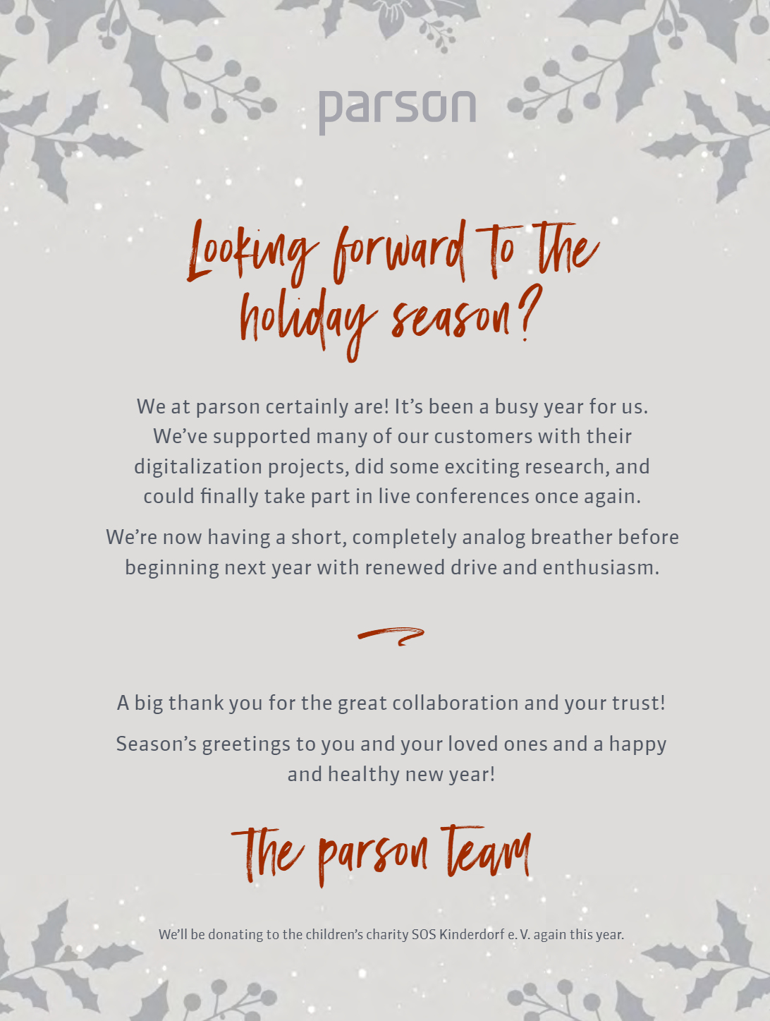 season's greetings from parson