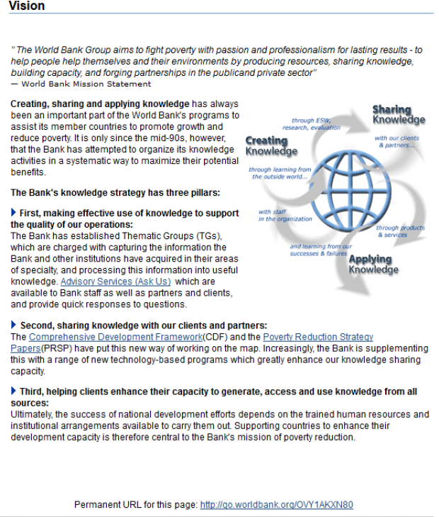 Vision of the World Bank