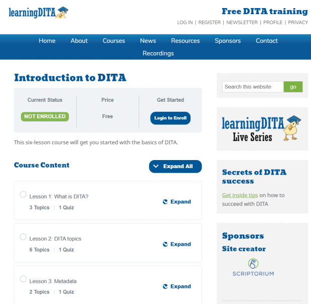 free dita courses