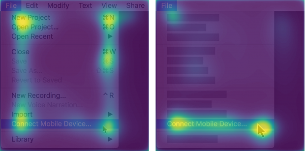 Eye-Tracking-Heatmap eines klassischen Screenshots