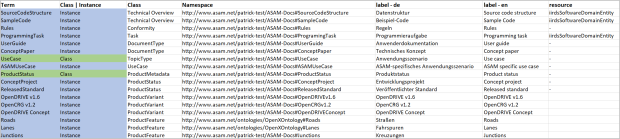 Overview of custom classes and instances as a project-specific extension of the iiRDS model