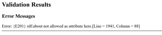 RDF-Fehler, Validator-Resultat