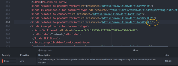 XML-Element, nicht geschlossen