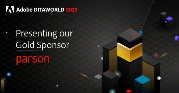 Banner Adobe DITA World 2023 parson Gold Sponsor