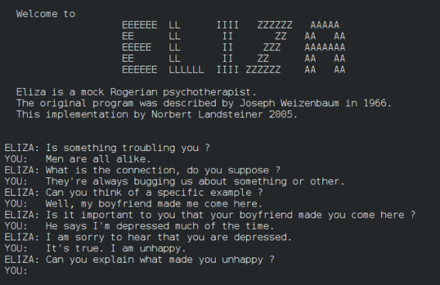First chatbot Eliza