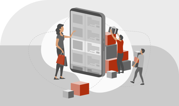 artwork of a self-service portal/application in customer service