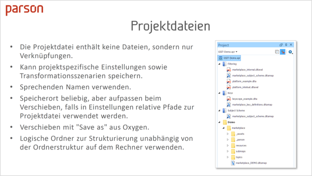 G&S IT Group: Arbeiten mit Projektdateien in Oxygen