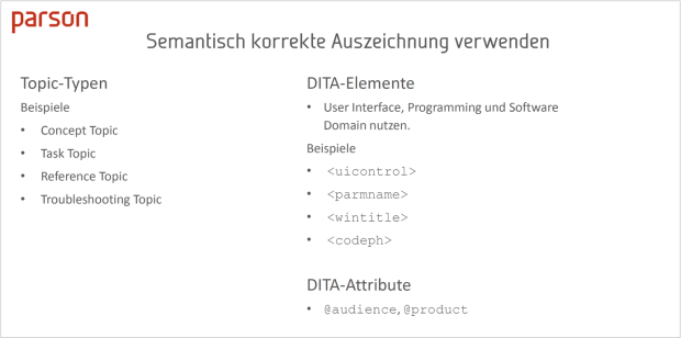 G&S IT Group: Semantische Auszeichnungen in der Dokumentation