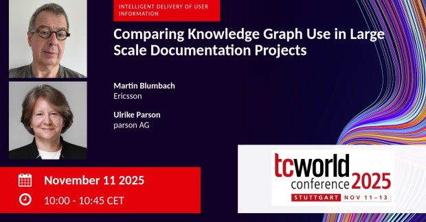 tcworld 2025: Ulrike Parson and Martin Blumbach, Knowledge-graph use in large scale documentation projects