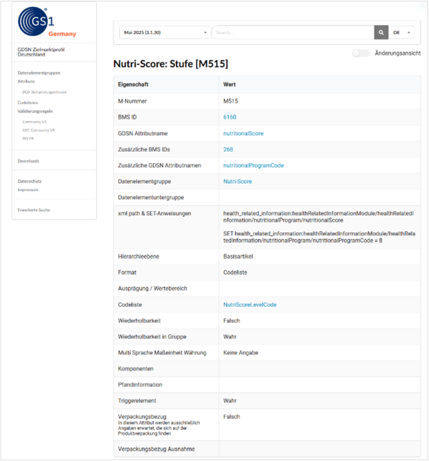 GS1 Nutri Score M515