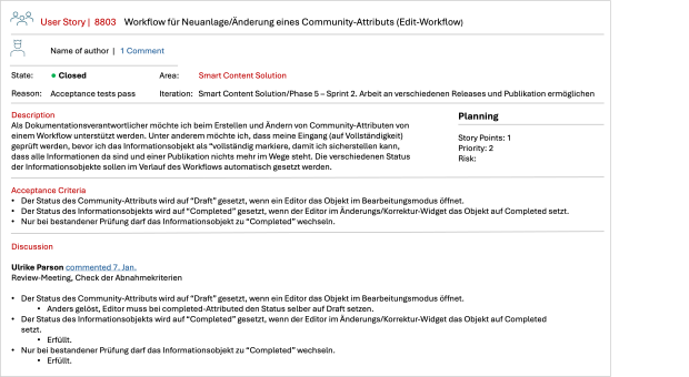 GS1: Beispiel einer User Story mit klaren Akzeptanzkriterien