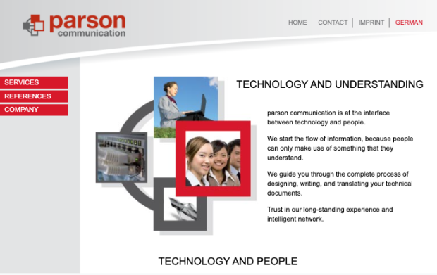Snapshot parson website 2007