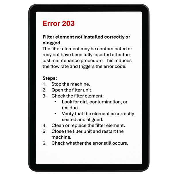 error code directly from the application