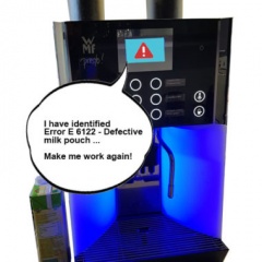 A talking coffee machine